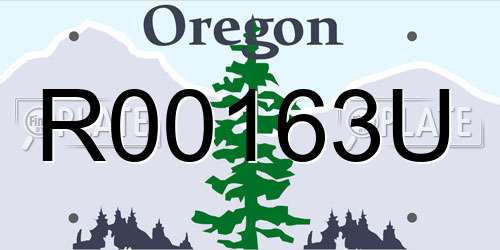 R00163U Oregon License Plate