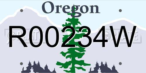 R00234W Oregon License Plate