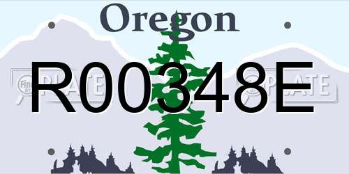 R00348E Oregon License Plate