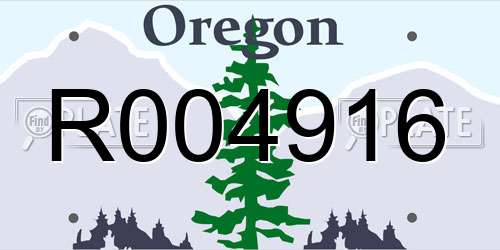 R004916 Oregon License Plate