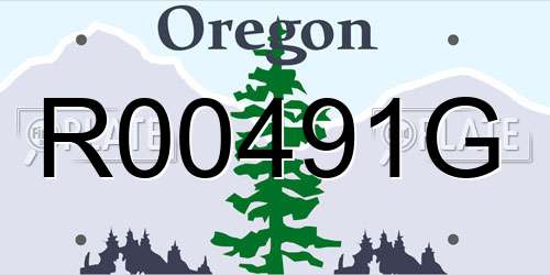 R00491G Oregon License Plate
