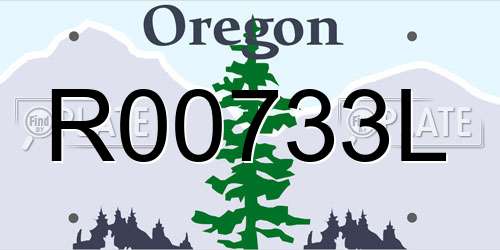 R00733L Oregon License Plate