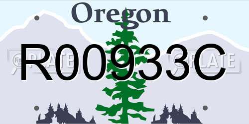R00933C Oregon License Plate