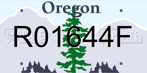 R01644F Oregon License Plate