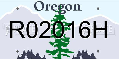 R02016H Oregon License Plate