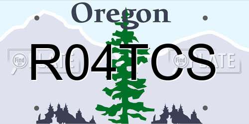 R04TCS Oregon License Plate