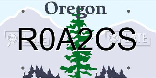 R0A2CS Oregon License Plate
