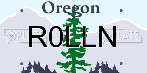 R0LLN Oregon License Plate