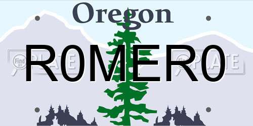 R0MER0 Oregon License Plate