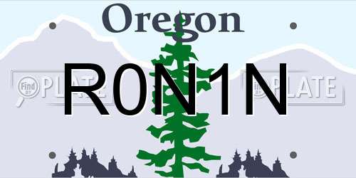 R0N1N Oregon License Plate