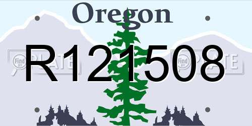 R121508 Oregon License Plate