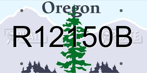R12150B Oregon License Plate