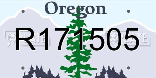 R171505 Oregon License Plate