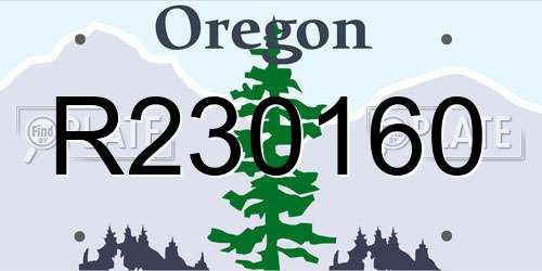 R230160 Oregon License Plate
