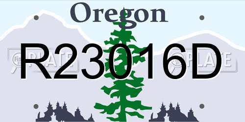 R23016D Oregon License Plate