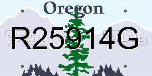 R25914G Oregon License Plate