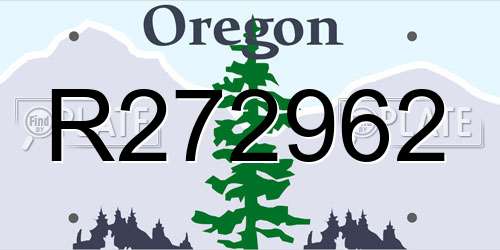 R272962 Oregon License Plate