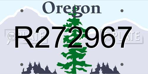 R272967 Oregon License Plate