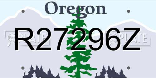 R27296Z Oregon License Plate