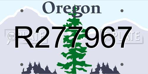 R277967 Oregon License Plate
