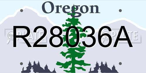 R28036A Oregon License Plate