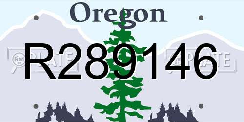 R289146 Oregon License Plate