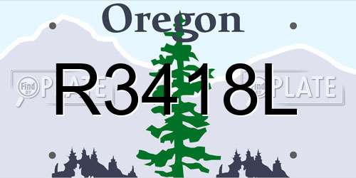 R3418L Oregon License Plate