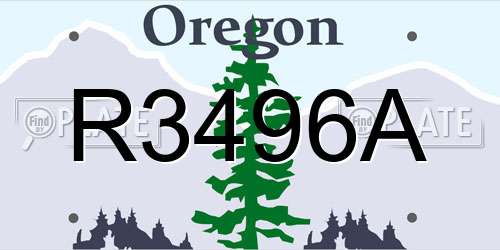 R3496A Oregon License Plate
