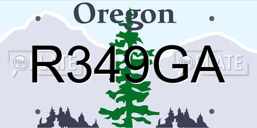 R349GA Oregon License Plate