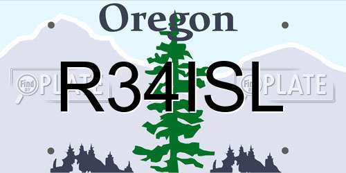 R34ISL Oregon License Plate