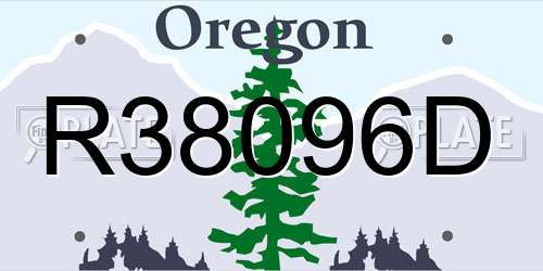 R38096D Oregon License Plate