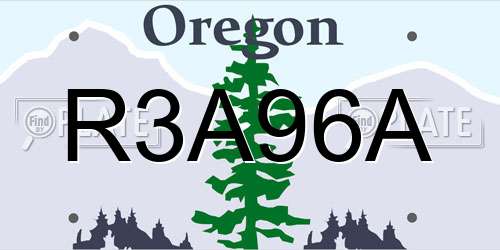R3A96A Oregon License Plate