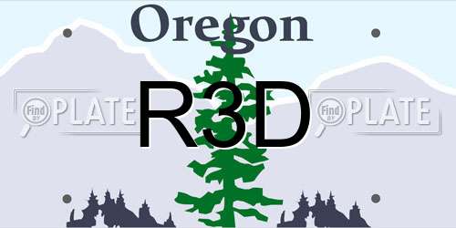 R3D Oregon License Plate