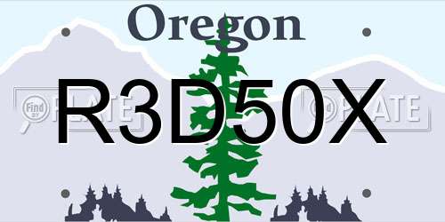 R3D50X Oregon License Plate