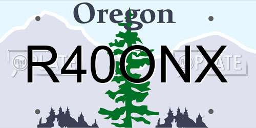 R40ONX Oregon License Plate