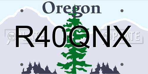 R40QNX Oregon License Plate
