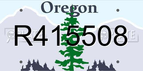 R415508 Oregon License Plate