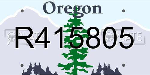 R415805 Oregon License Plate