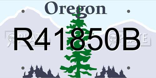 R41850B Oregon License Plate