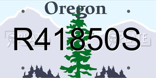 R41850S Oregon License Plate