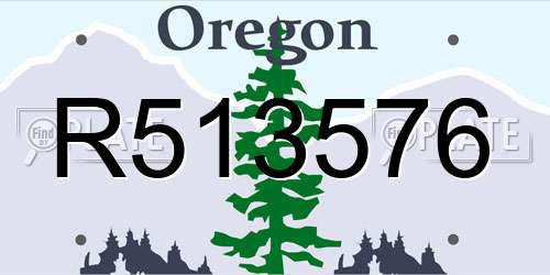 R513576 Oregon License Plate