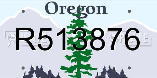 R513876 Oregon License Plate