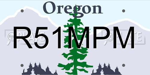 R51MPM Oregon License Plate