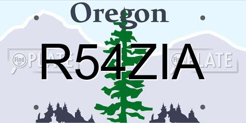 R54ZIA Oregon License Plate