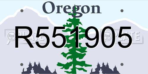 R551905 Oregon License Plate