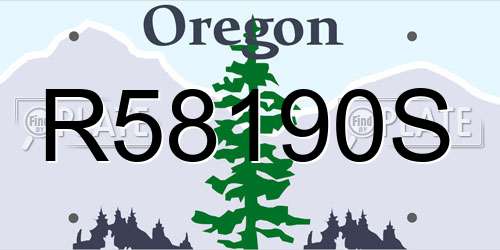 R58190S Oregon License Plate