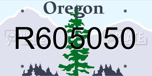 R605050 Oregon License Plate