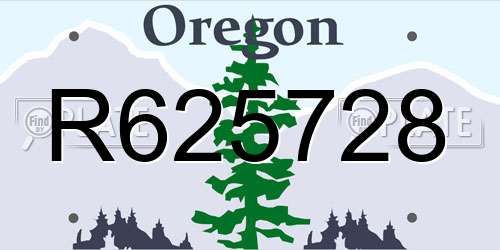 R625728 Oregon License Plate
