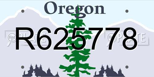 R625778 Oregon License Plate