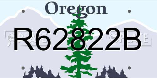 R62822B Oregon License Plate